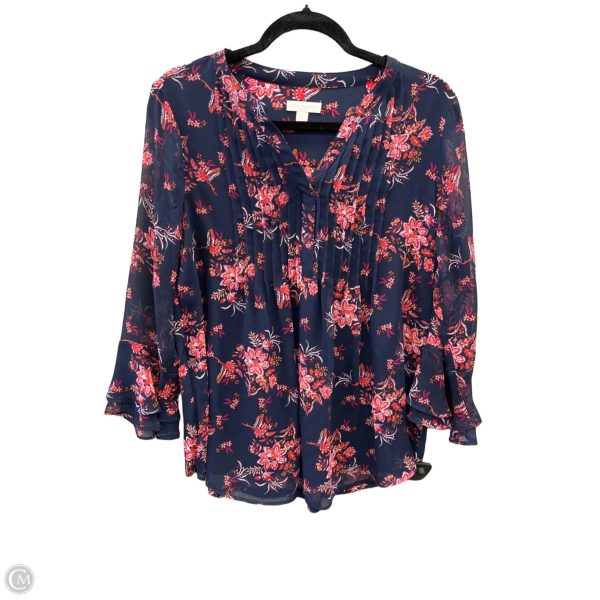 Blouse 3 4 Sleeve By Charter Club In Navy, Size: S Online Sale