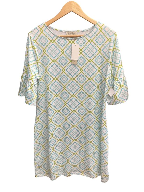 Geometric Pattern Dress Casual Short Charlie Paige, Size M Online Sale