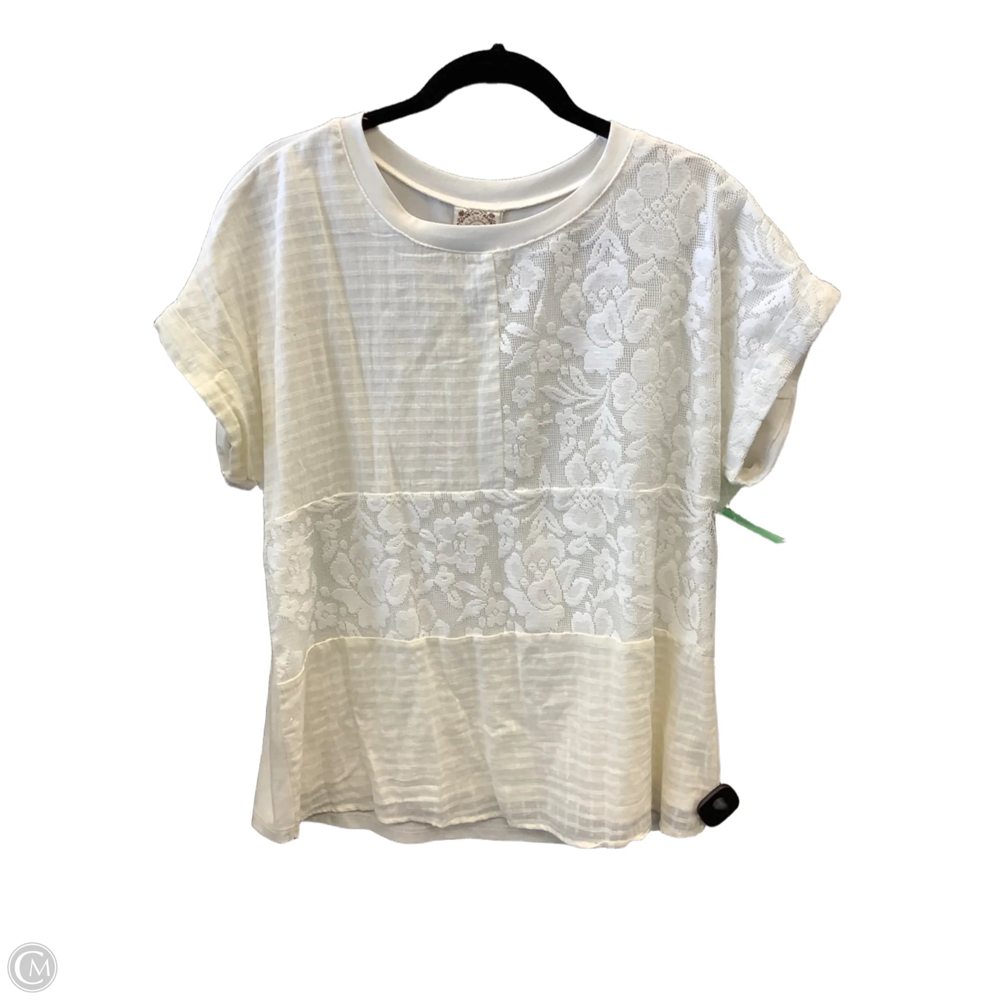 Top Short Sleeve By Tru Self In White, Size: L Fashion