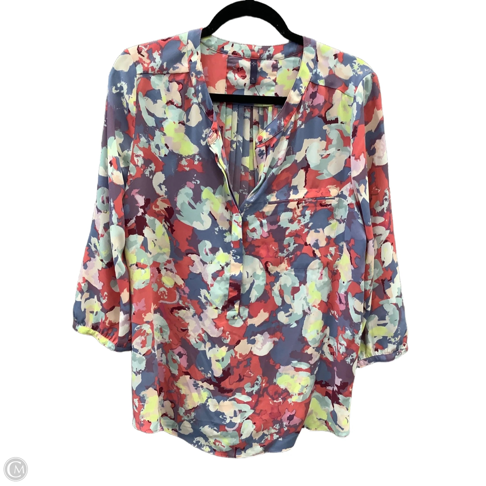 Blouse 3 4 Sleeve By Not Your Daughters Jeans In Multi-colored, Size: Xl Cheap