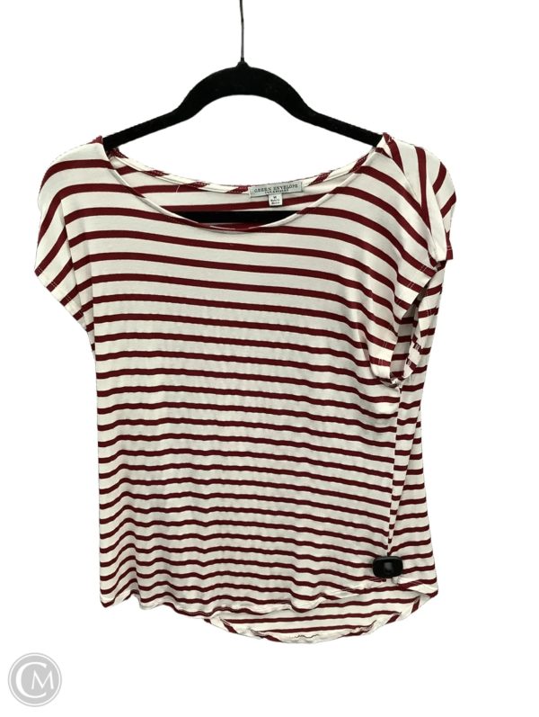 Top Short Sleeve By Green Envelope In Striped Pattern, Size: M Cheap
