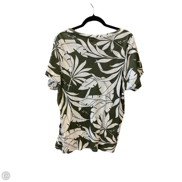Top Short Sleeve By Philosophy In Green & White, Size: Xl Sale - Image 2