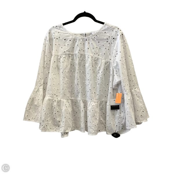 Top 3 4 Sleeve By Eloquii In White, Size: 3x Discount