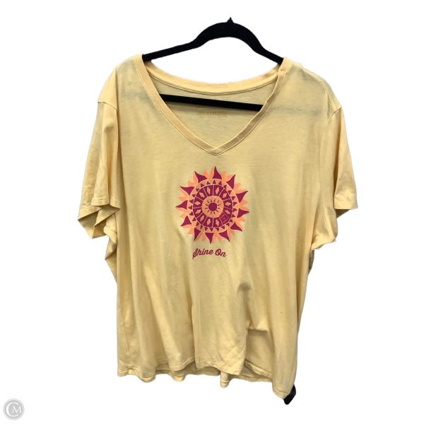 Top Short Sleeve By Life Is Good In Yellow, Size: 3x Online now