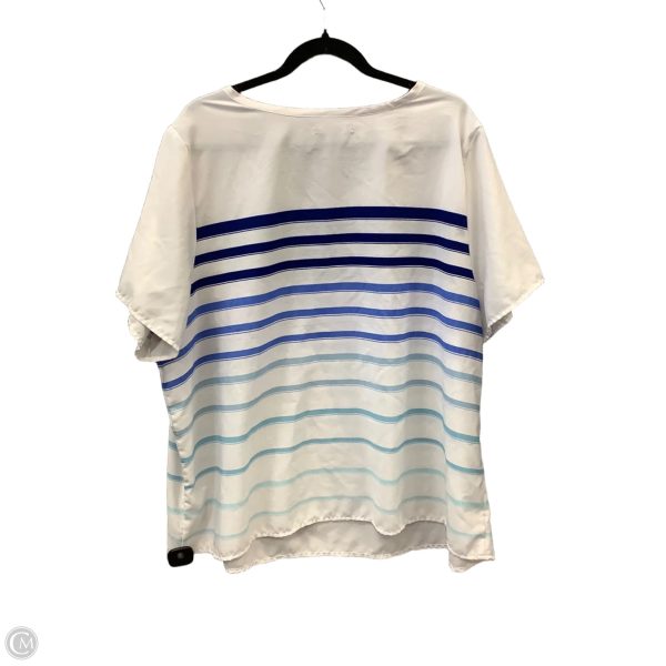 Top Short Sleeve By Jessica London In Striped Pattern, Size: Xxl Online now - Image 2