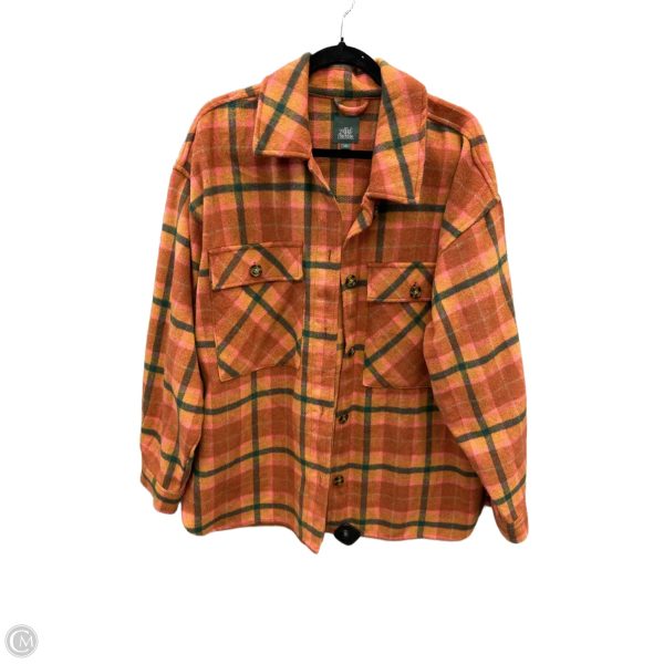 Jacket Shirt By Wild Fable In Plaid Pattern, Size: L For Cheap