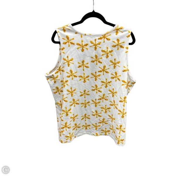 Top Sleeveless By Denim And Company In White & Yellow, Size: 2x Sale - Image 2