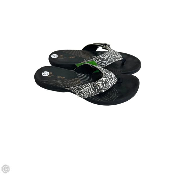Sandals Flip Flops By Clarks In Black, Size: 9 Sale