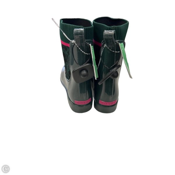 Boots Designer By Coach In Green, Size: 8 Hot on Sale - Image 3