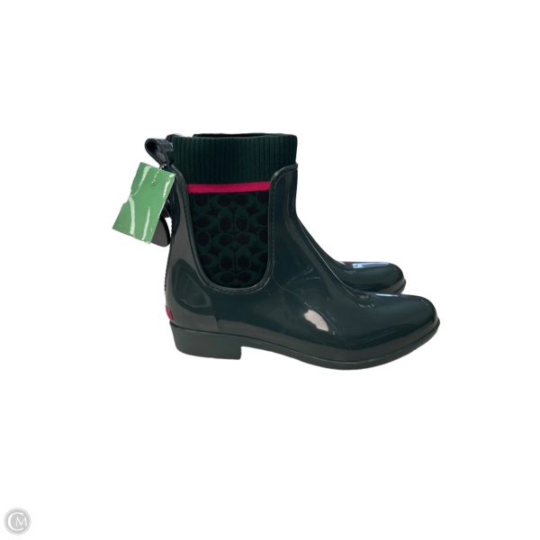 Boots Designer By Coach In Green, Size: 8 Hot on Sale - Image 4