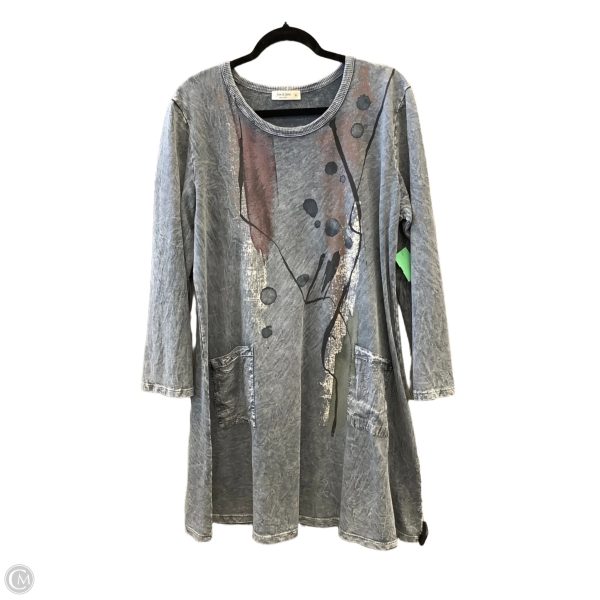 Dress Casual Midi By Jess And Jane In Grey, Size: Xl Cheap