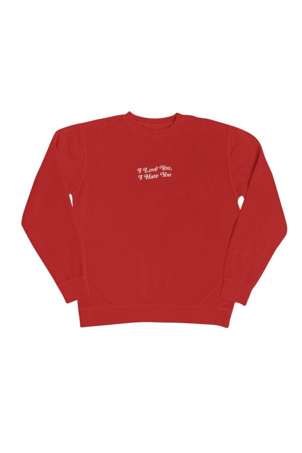 Fanjoy: Love You Hate You Red Crewneck Discount